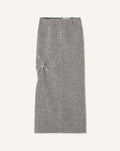 LONG DRAPED TWEED SKIRT