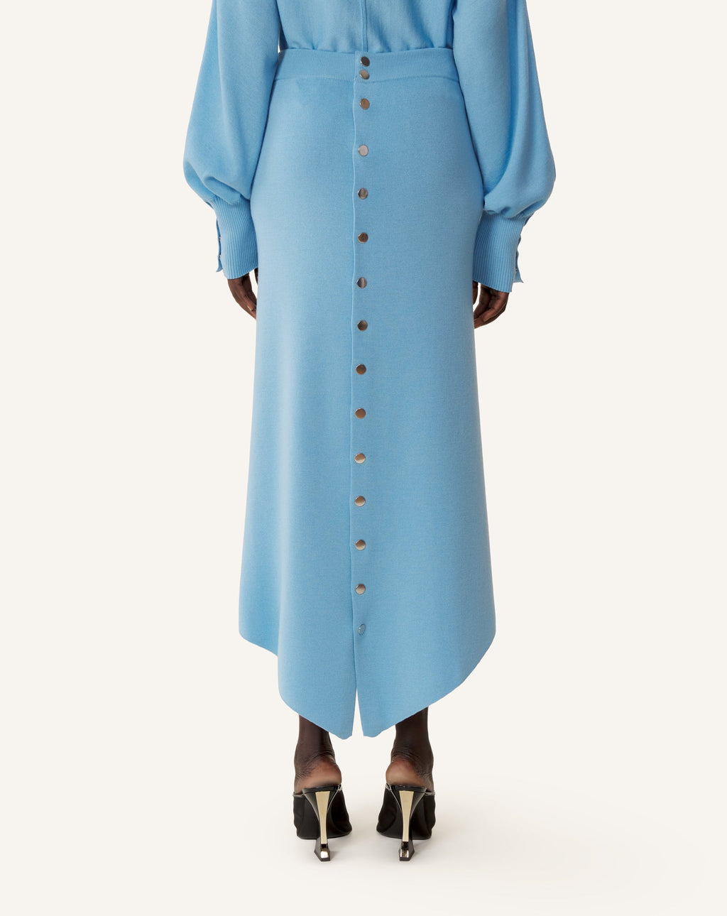 BUTTONED LONG SKIRT IN MERINO WOOL