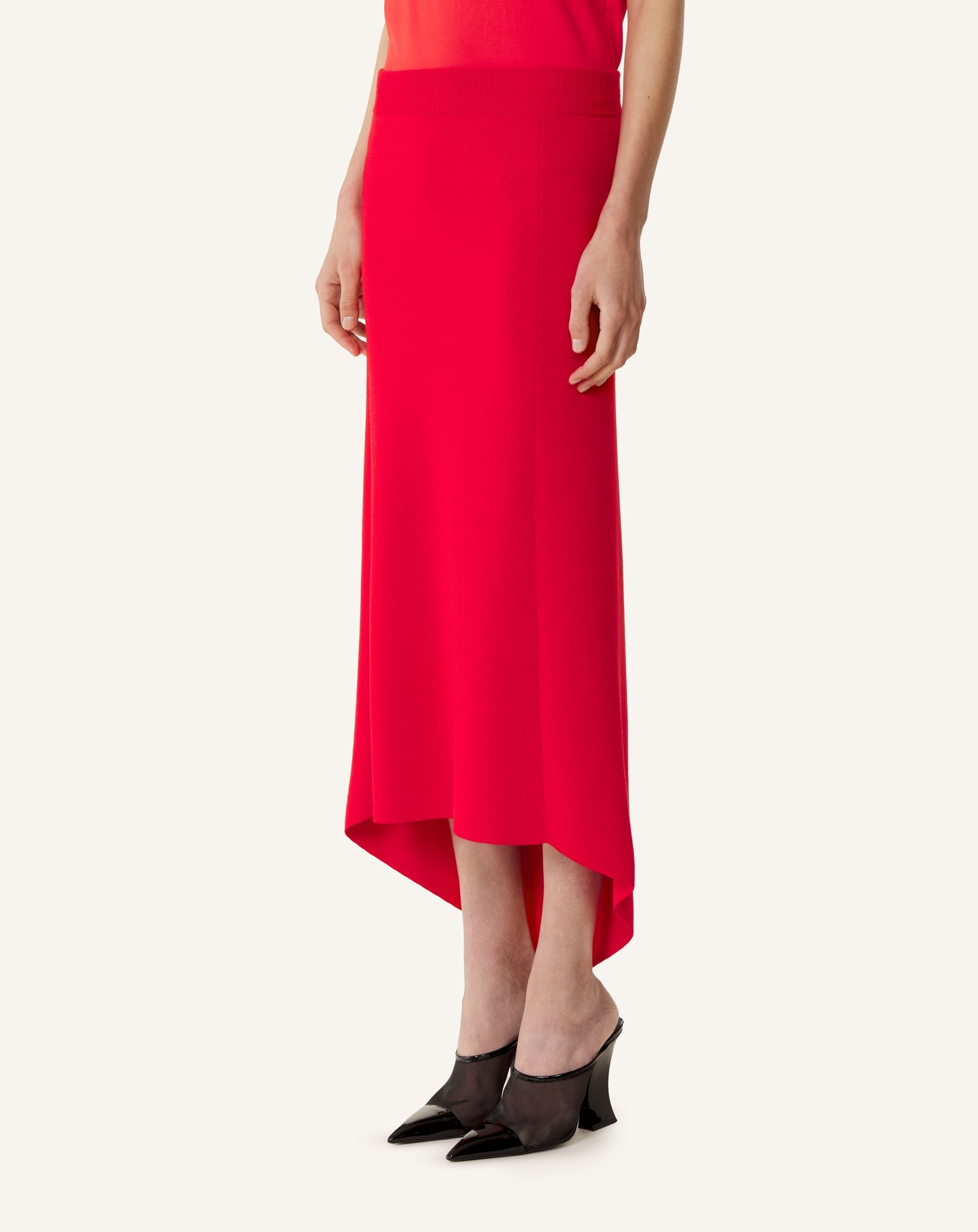 BUTTONED LONG SKIRT IN MERINO WOOL