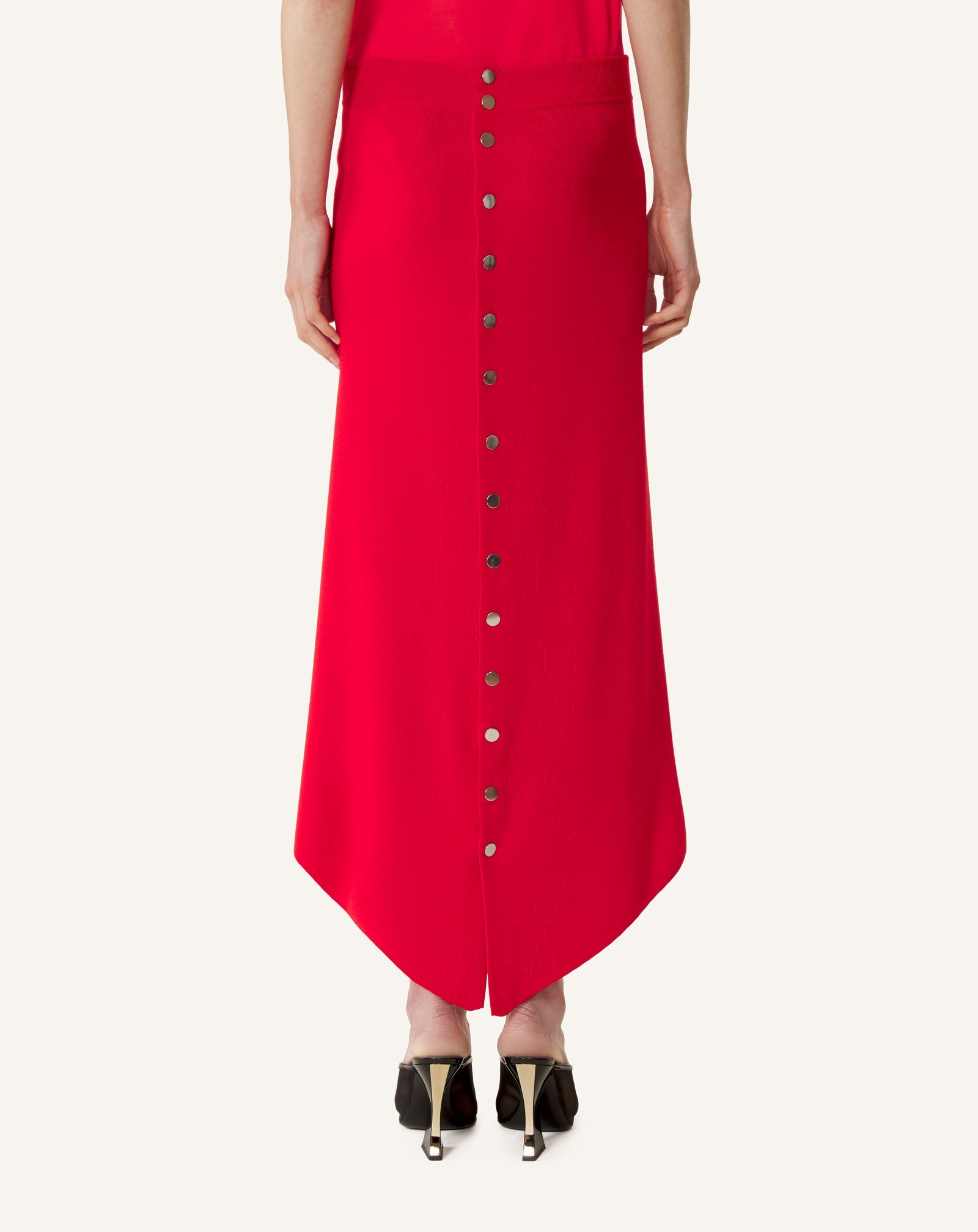 BUTTONED LONG SKIRT IN MERINO WOOL