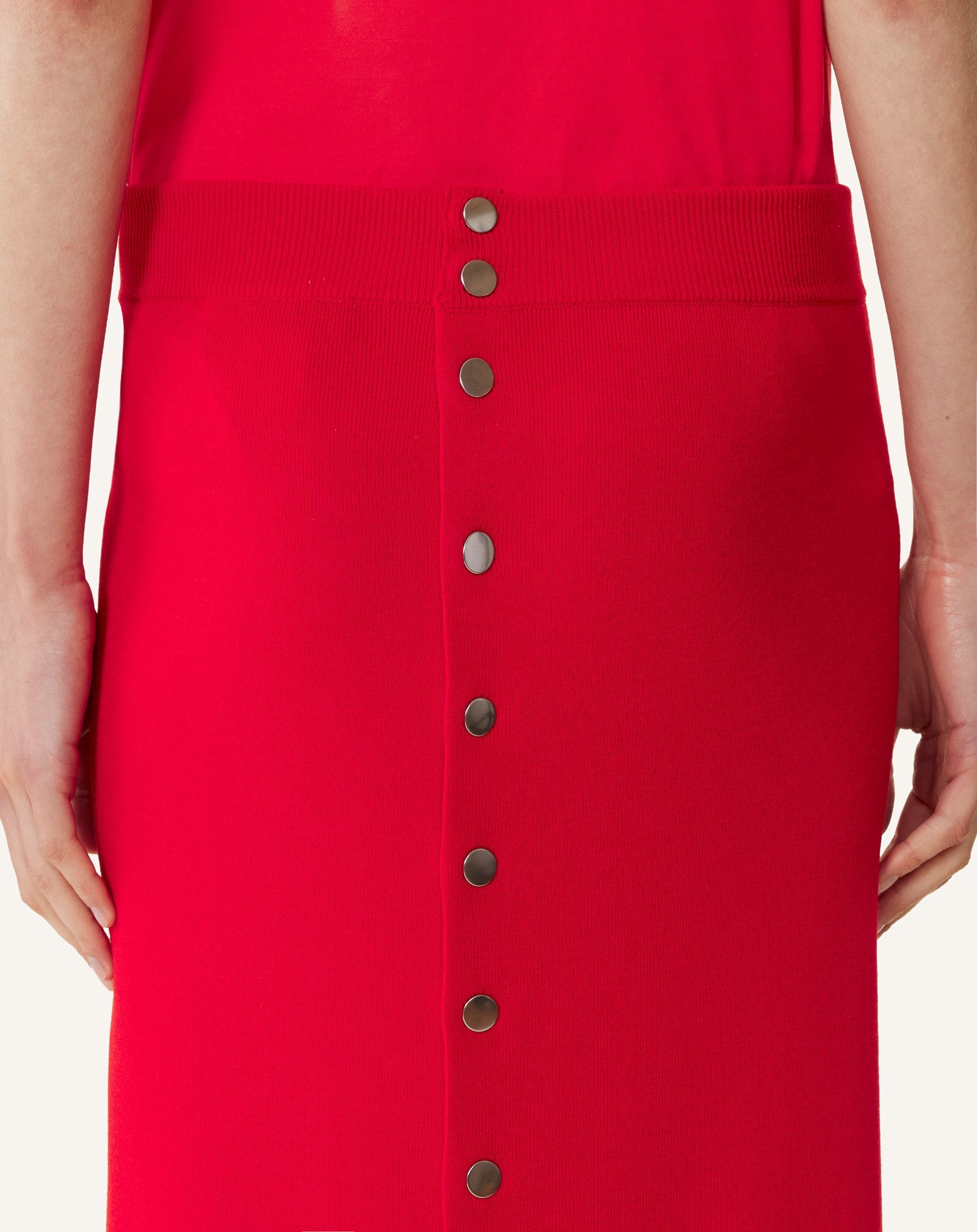 BUTTONED LONG SKIRT IN MERINO WOOL