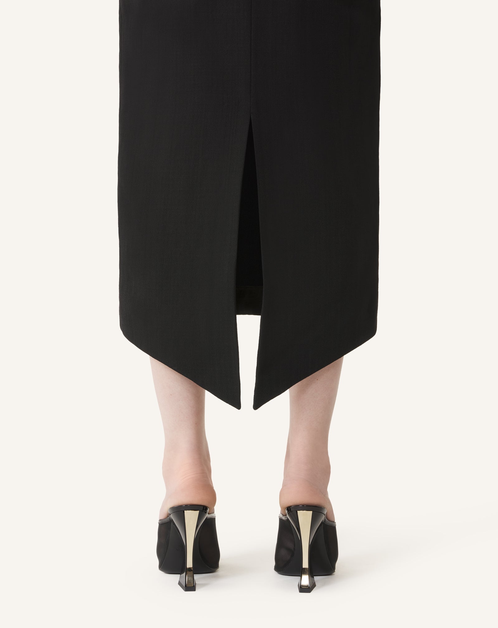 ASYMMETRICAL MIDI SKIRT IN SILK AND VISCOSE