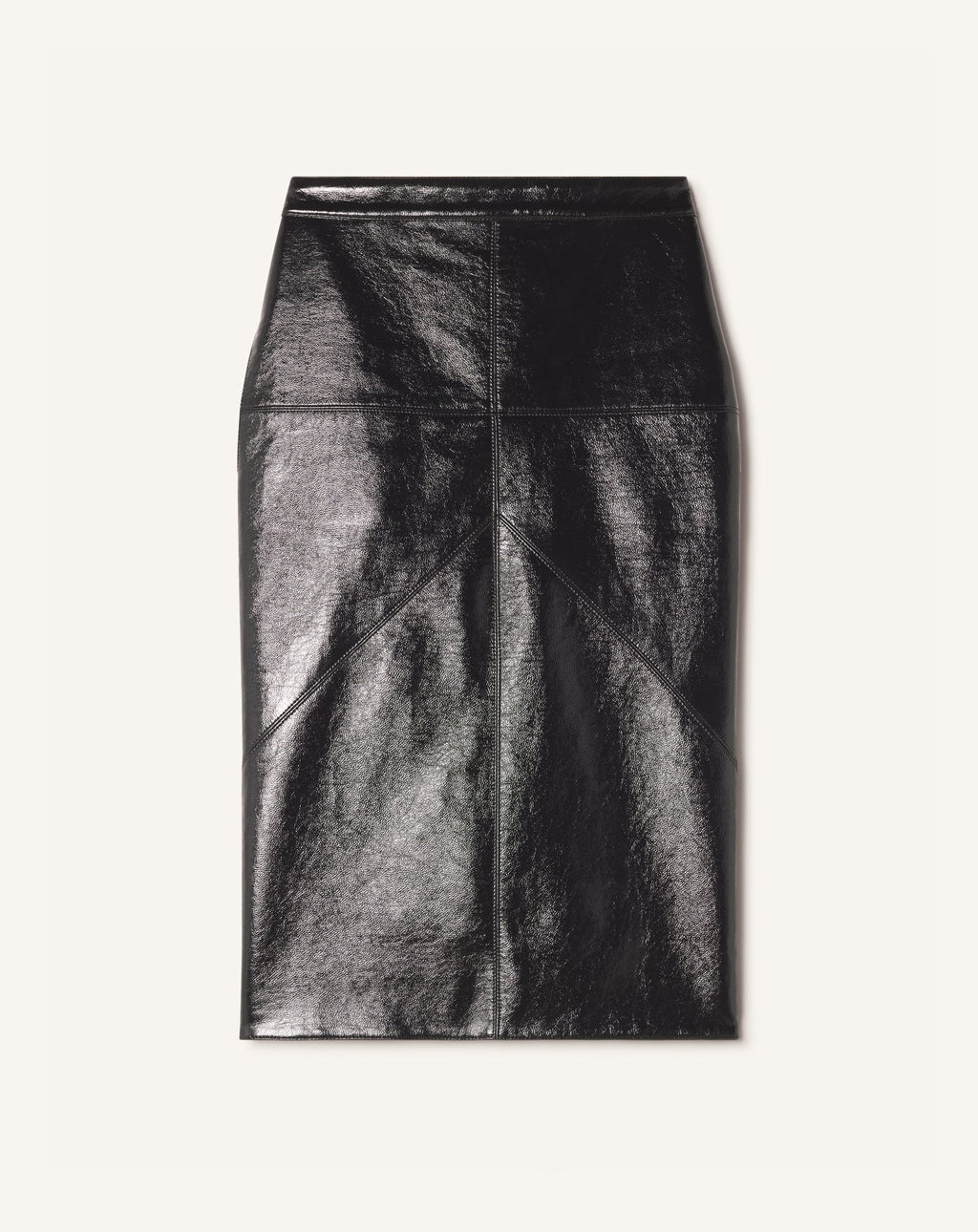 VINYL STRAIGHT SKIRT WITH CUT-OUTS