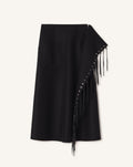 FRINGED SKIRT IN DOUBLE-FACED CASHMERE WOOL