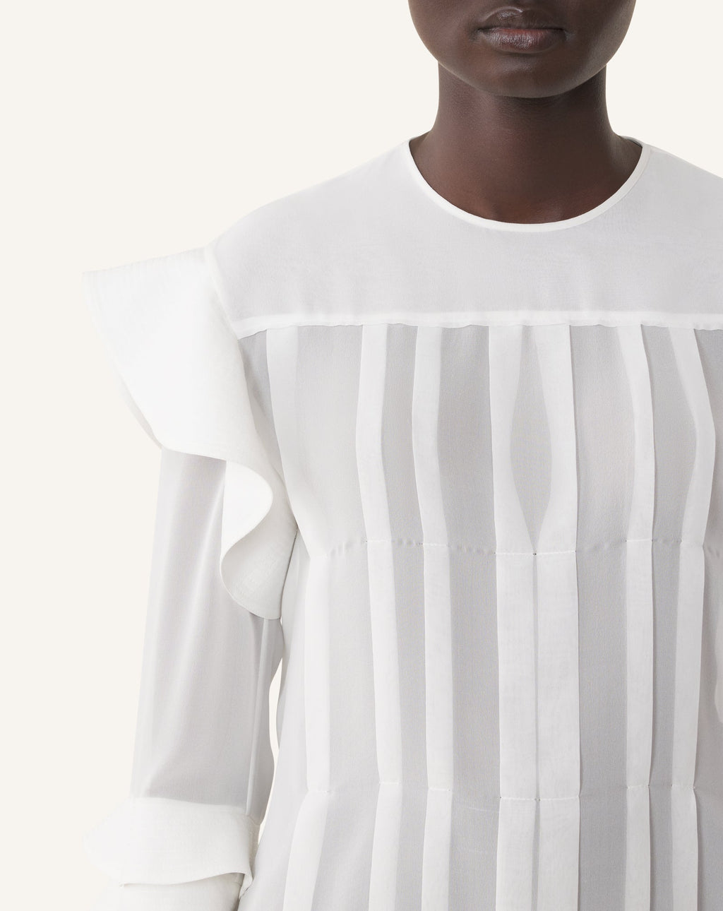 FLOUNCED BLOUSE IN SILK GEORGETTE