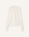 PLEATED CHARMEUSE TOP