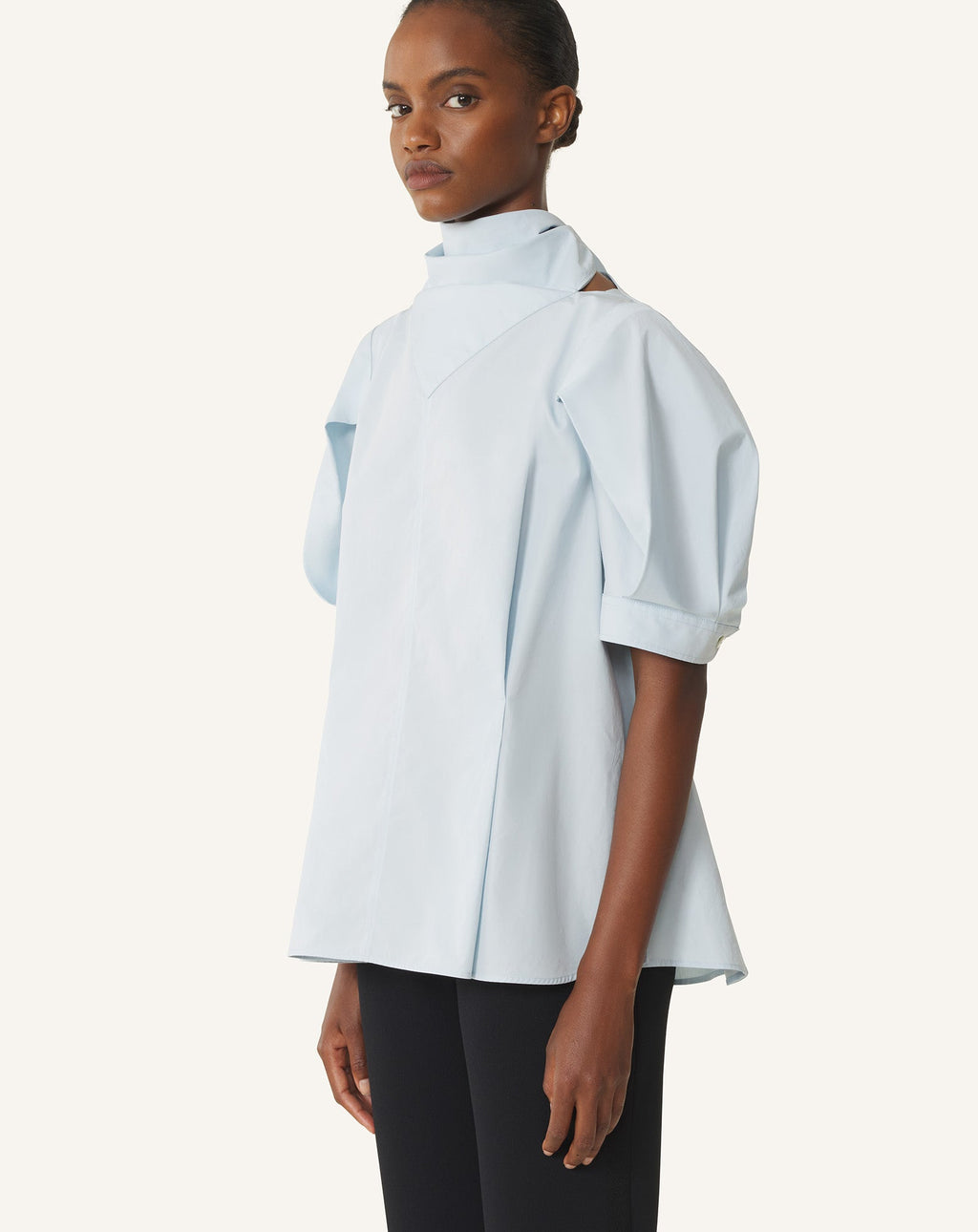 SCARF TOP IN COTTON POPLIN