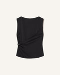 SLEEVELESS BUTTON-DOWN TOP IN SATIN