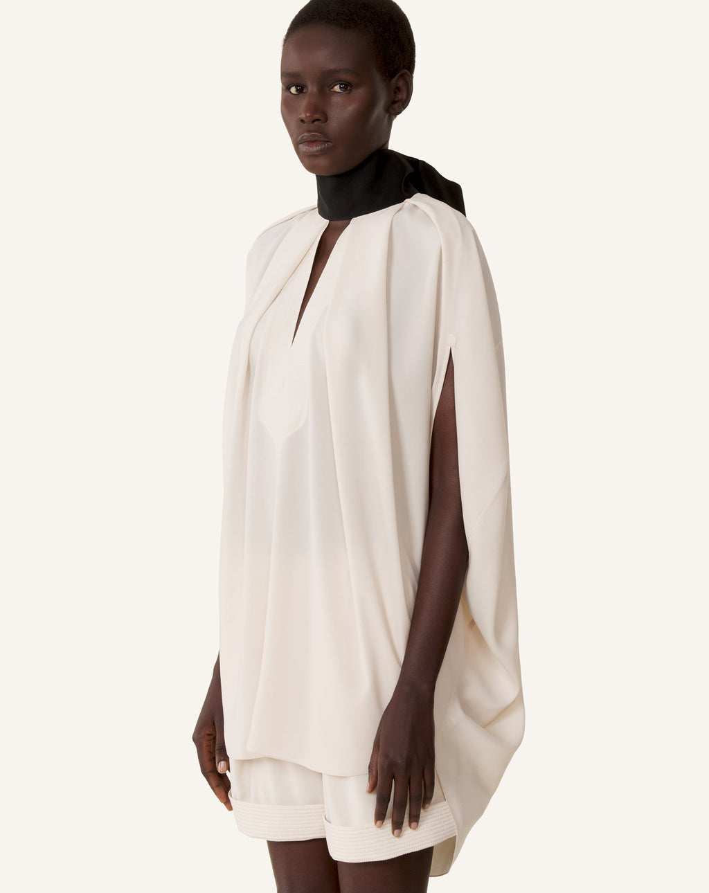 KNOTTED LOOSE-FIT CREPE TOP