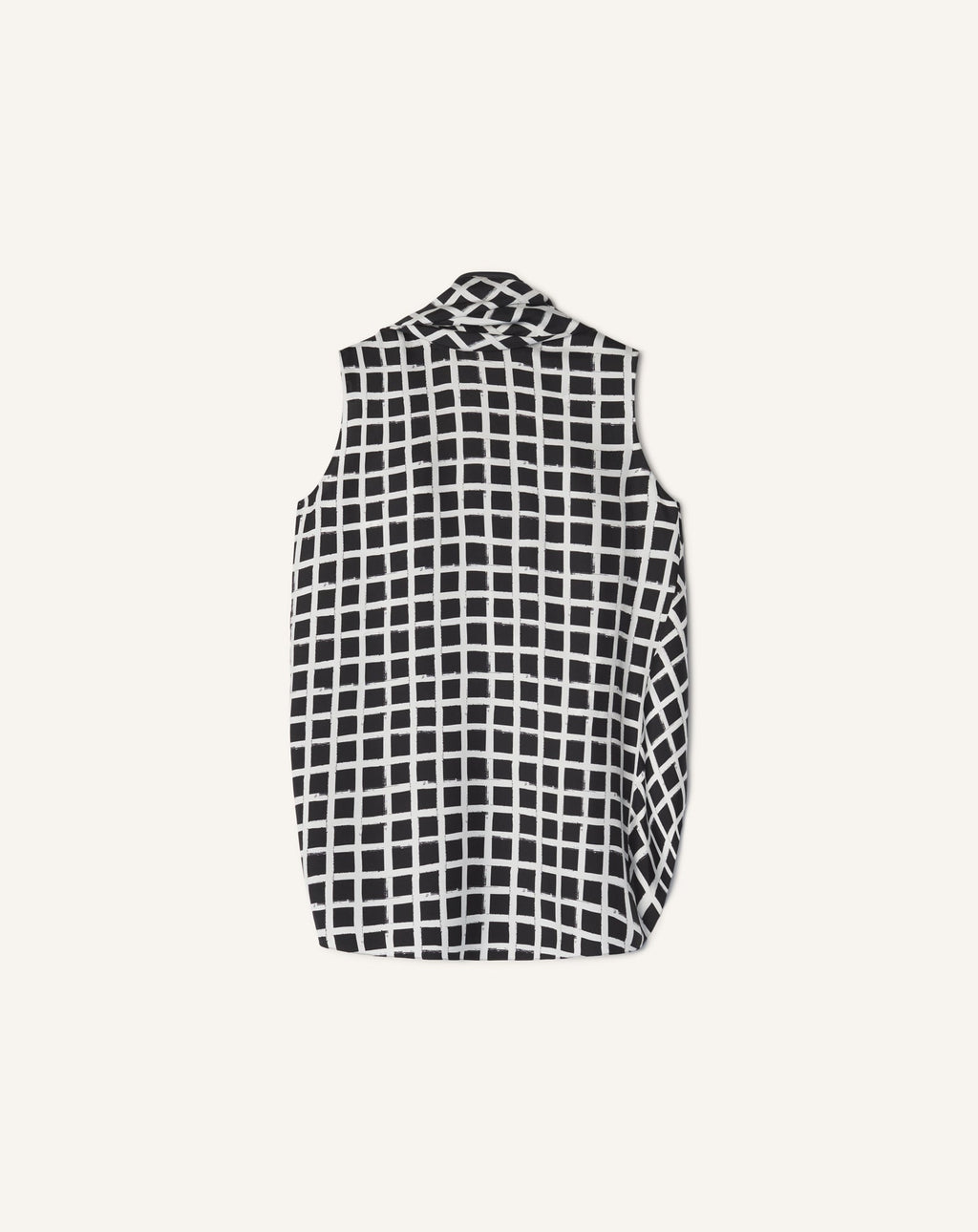 PRINTED SILK SLEEVELESS TOP