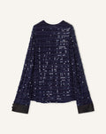 EMBROIDERED LONG SLEEVED SILK TOP