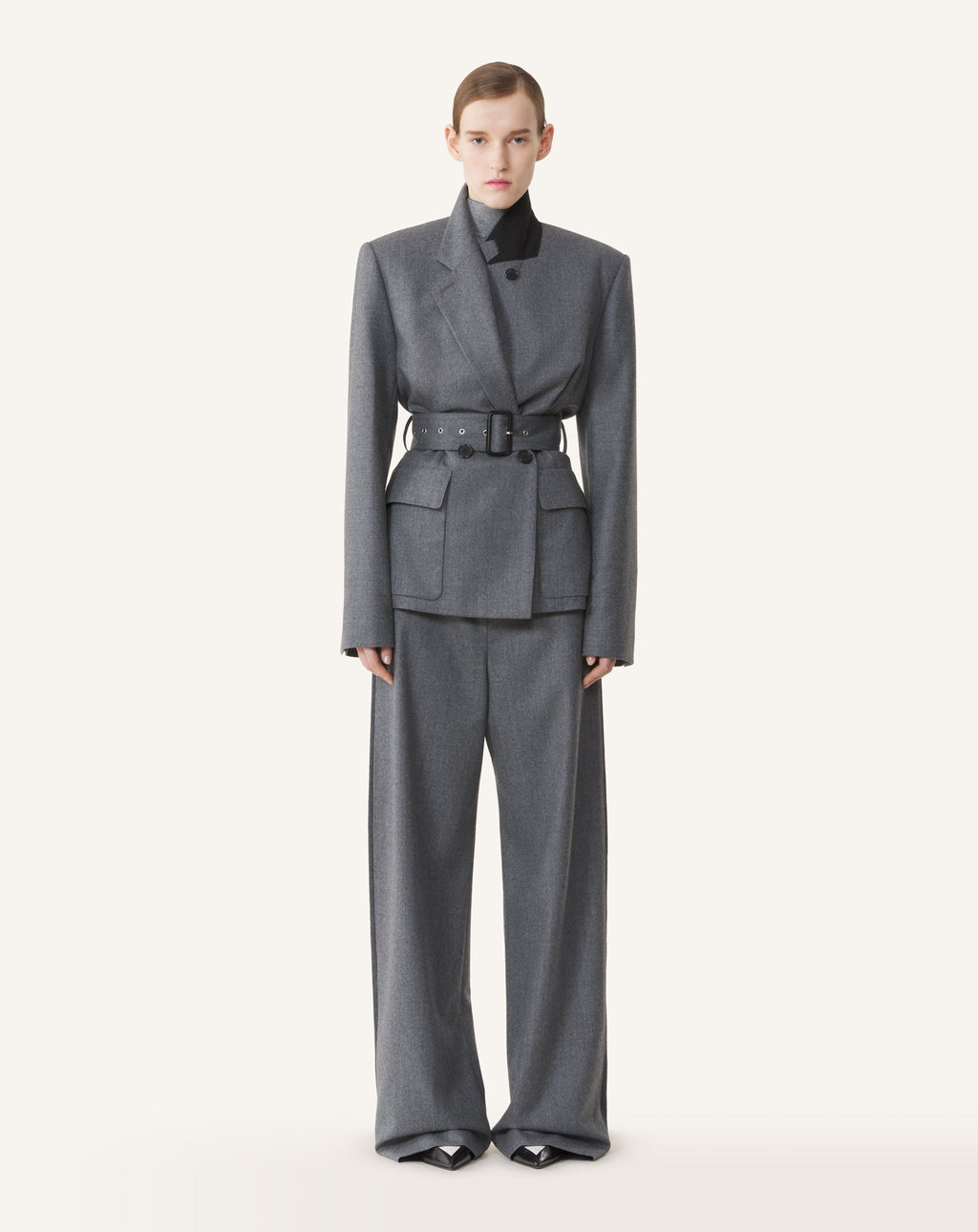 WIDE PANTS IN WOOL FLANNEL