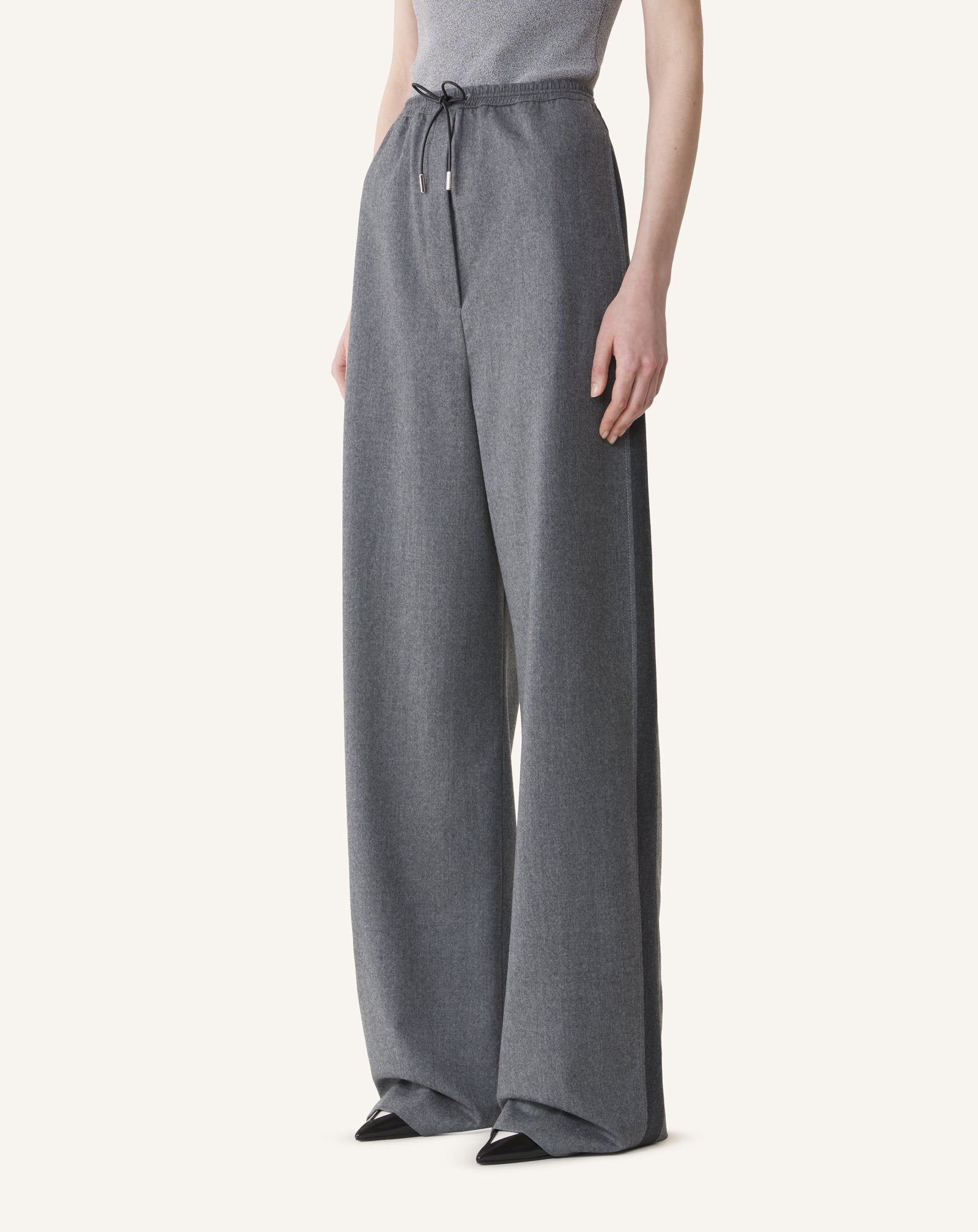 WIDE PANTS IN WOOL FLANNEL