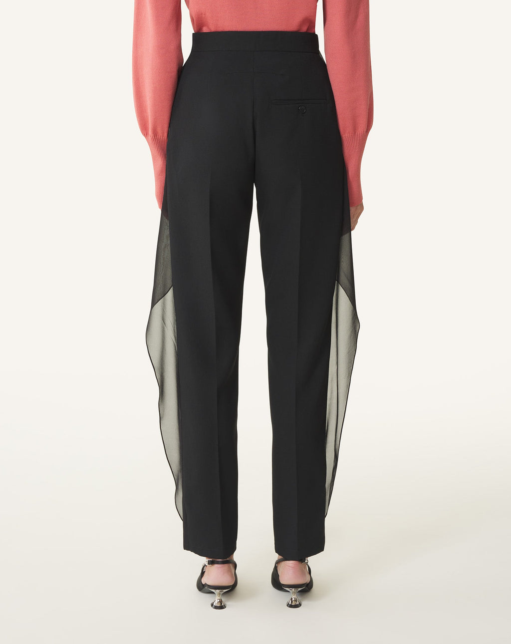 FRILLED WOOL PANTS