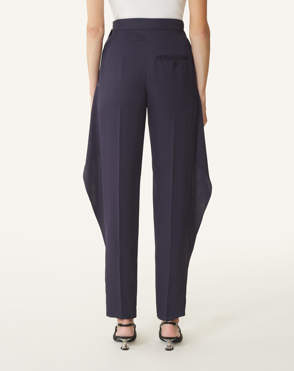 FRILLED TWILL PANTS