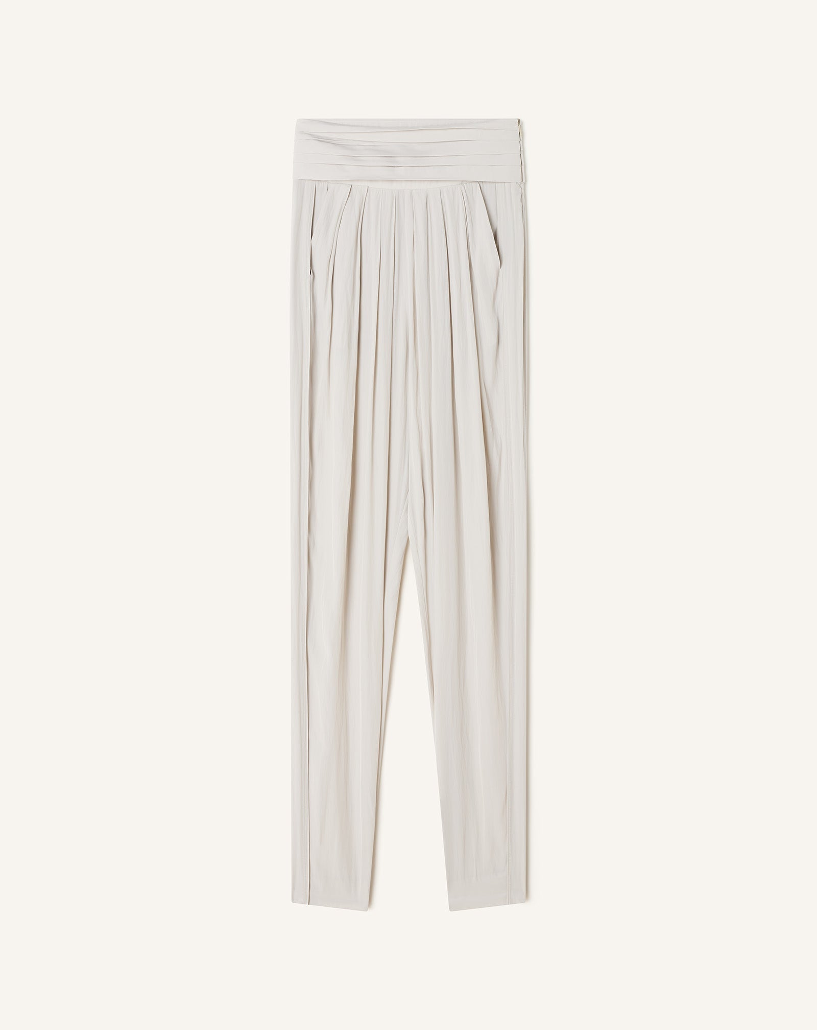 DRAPED CHARMEUSE PANTS