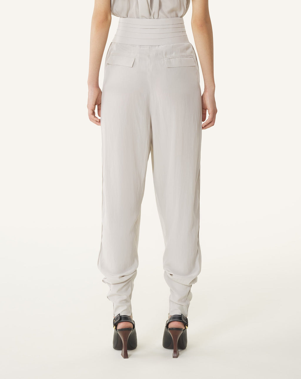 DRAPED CHARMEUSE PANTS