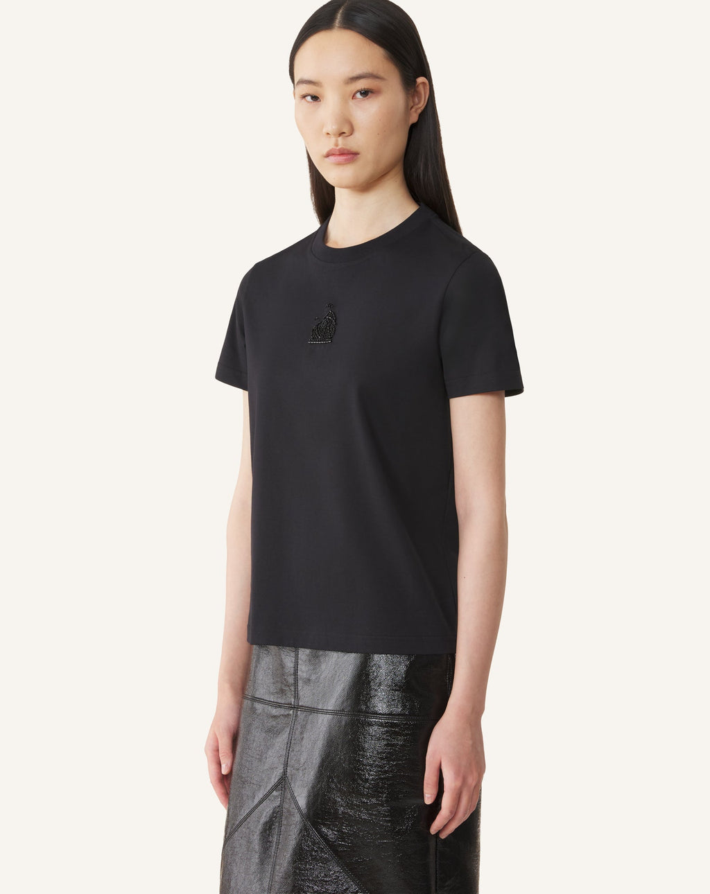 MOTHER AND DAUGHTER EMBROIDERED JERSEY T-SHIRT