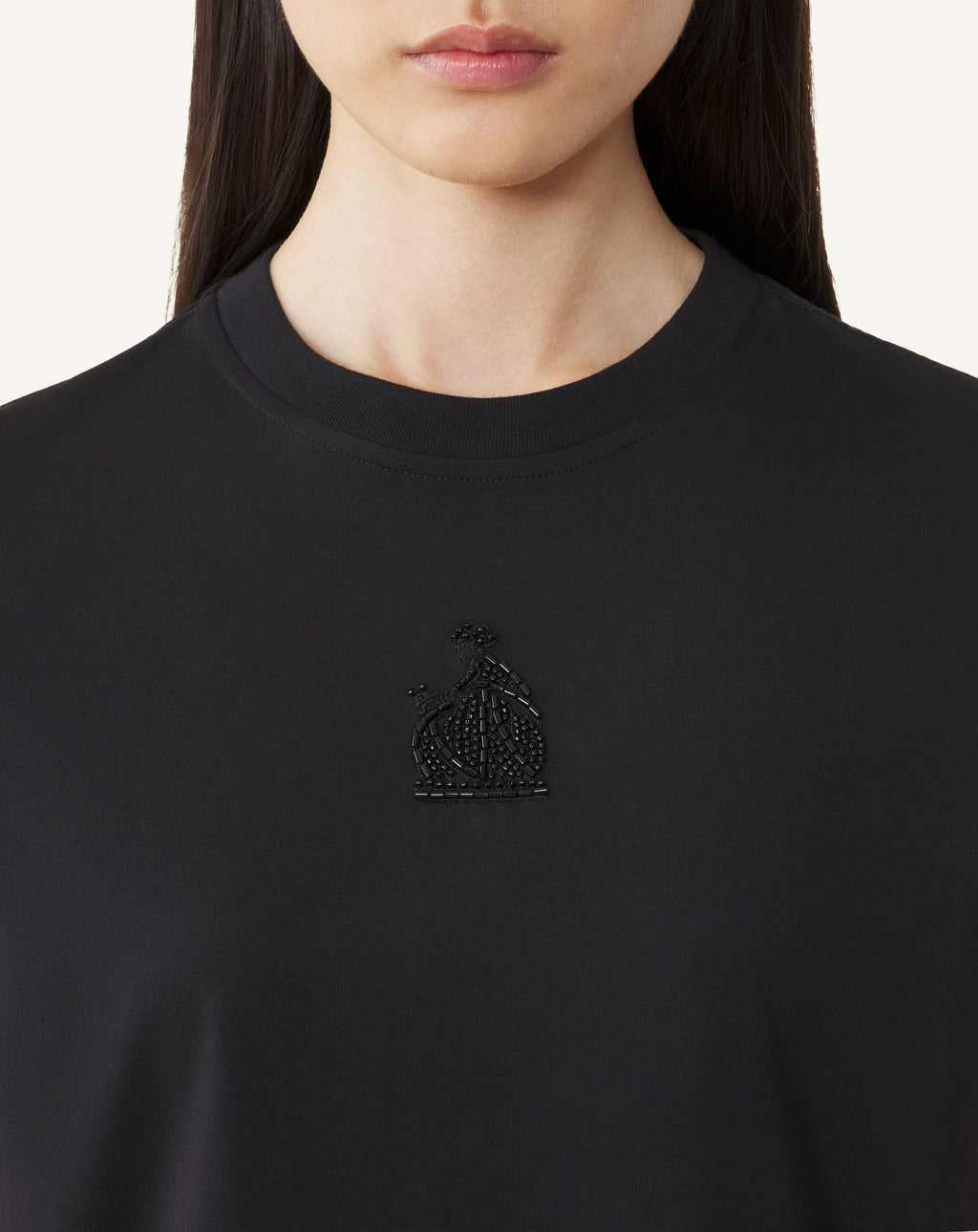 MOTHER AND DAUGHTER EMBROIDERED JERSEY T-SHIRT