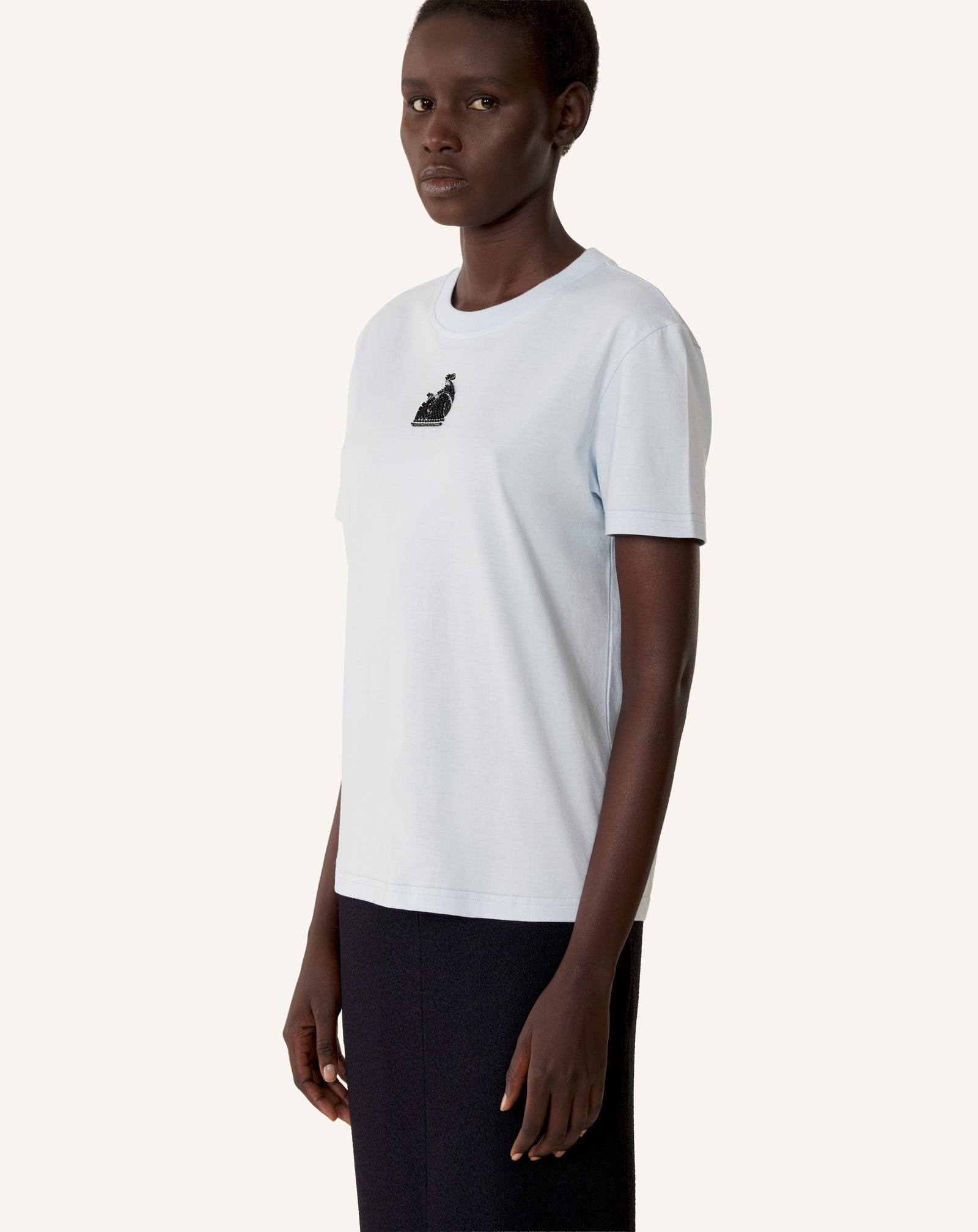 MOTHER AND CHILD EMBROIDERED COTTON JERSEY T-SHIRT