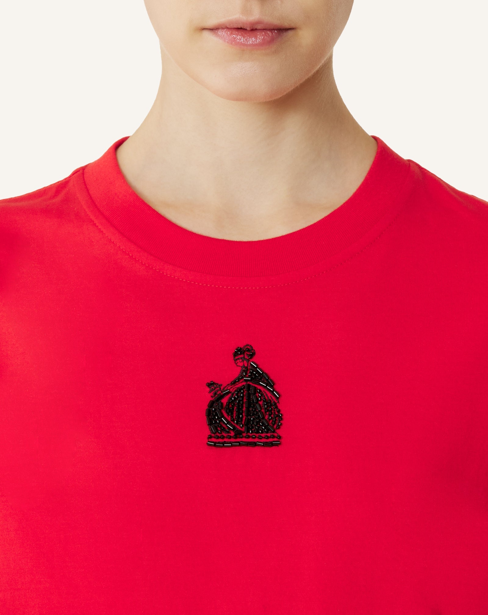MOTHER AND CHILD EMBROIDERED COTTON JERSEY T-SHIRT