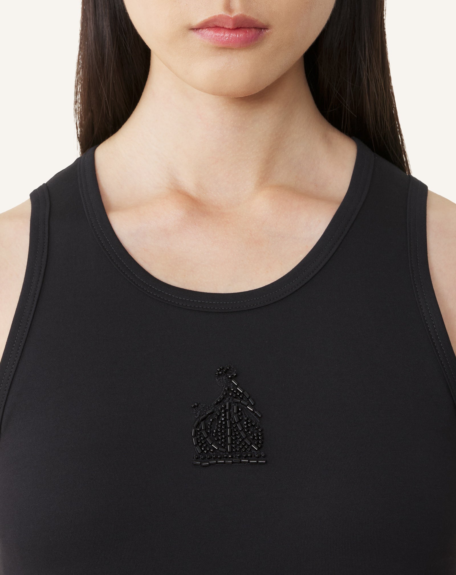 MOTHER AND DAUGHTER EMBROIDERED JERSEY TANK TOP