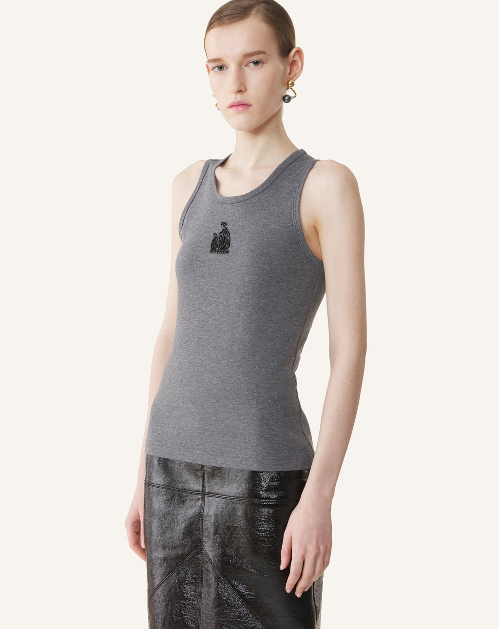 MOTHER AND DAUGHTER EMBROIDERED JERSEY TANK TOP