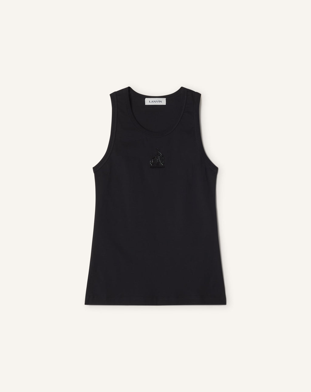 MOTHER AND CHILD EMBROIDERED COTTON JERSEY TANK TOP
