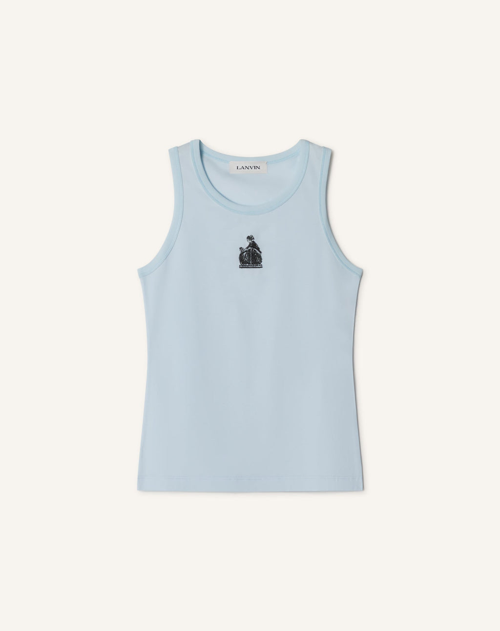 MOTHER AND CHILD EMBROIDERED COTTON JERSEY TANK TOP