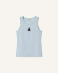 MOTHER AND CHILD EMBROIDERED COTTON JERSEY TANK TOP