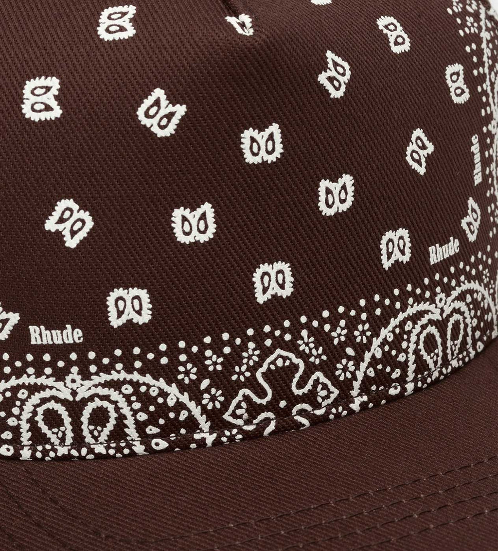 Rhude Bandana Canvas Hat Brown/White