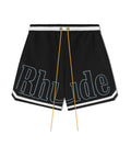 Rhude Logo Basketball Swim Shorts Black/White/Blue