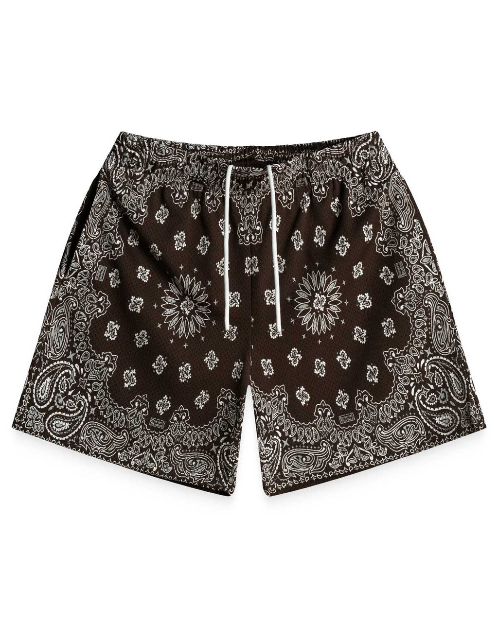 Bravest Studios Screen Printed Paisley Two Tone Shorts Brown
