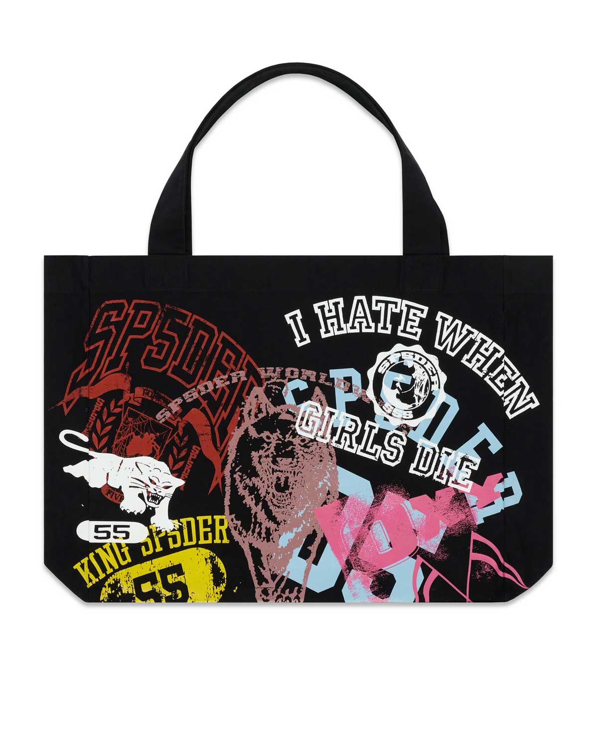 Sp5der Multi-Print Tote Bag Black