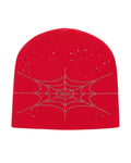 Sp5der Rhinestone Silk Skully Red