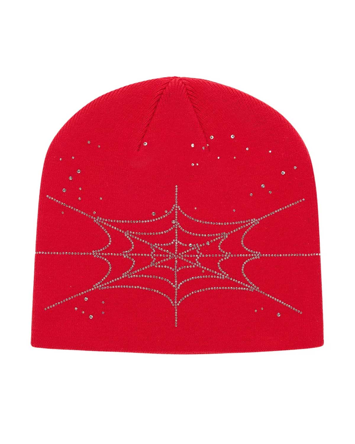 Sp5der Rhinestone Silk Skully Red