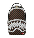 Sprayground Cream and Brown Tear Check Backpack