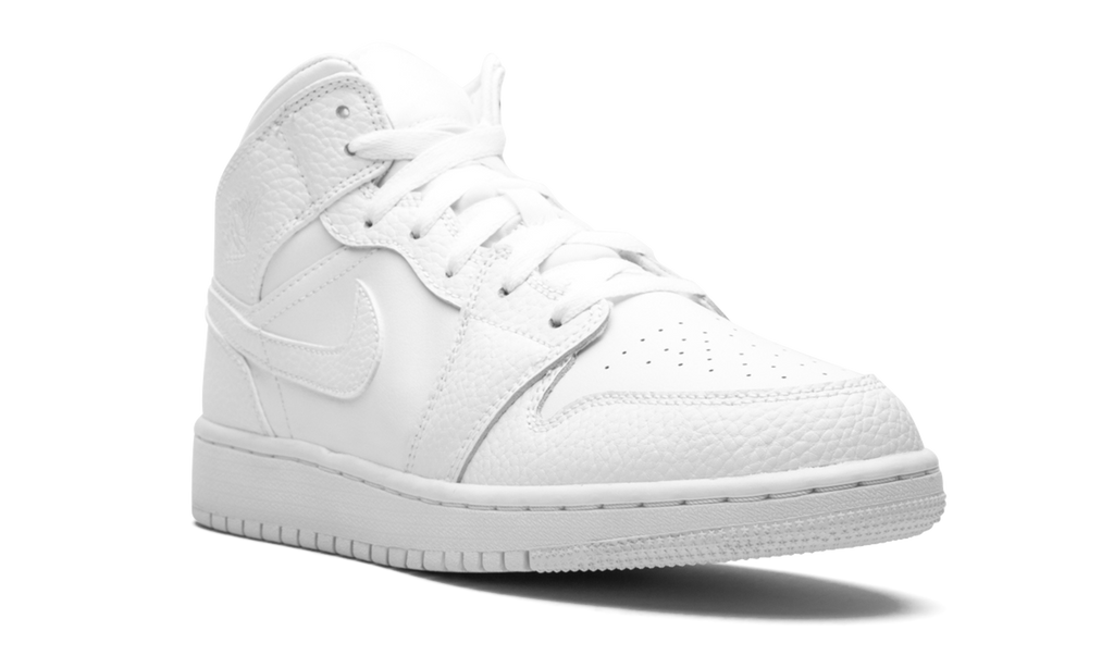 Air Jordan 1 Mid GS "Triple White" 554725 130
