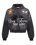 Vale Forever Blackrock Zip Up Hoodie Black