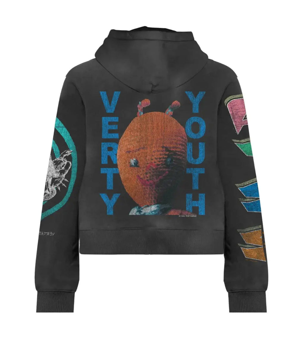 Vertabrae Montage Black Zip Up