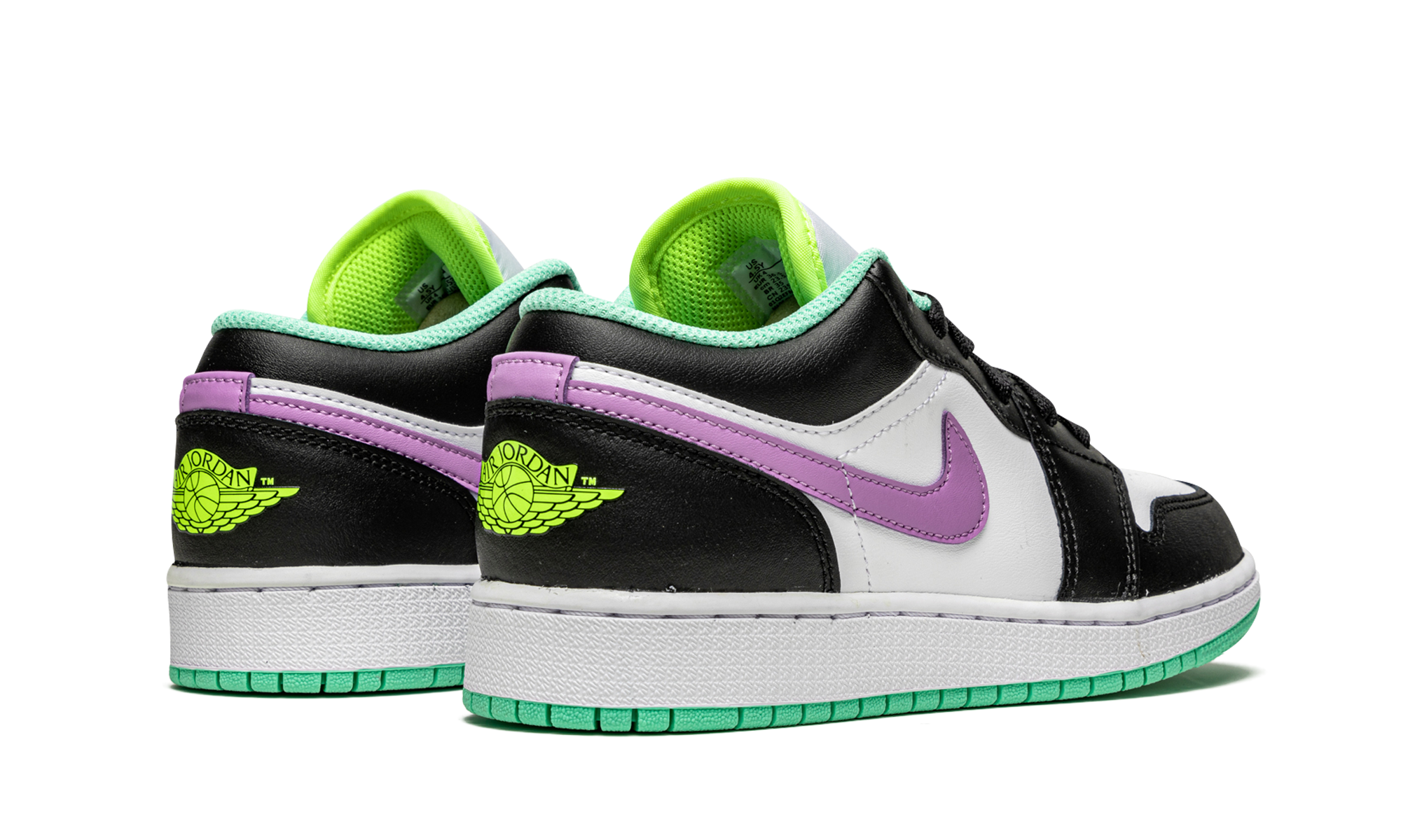 Air Jordan 1 Low GS "Black / Violet Shock / Green Glow" 553560 151