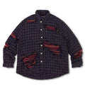 WNTD Distressed Double Layer Flannel Blue