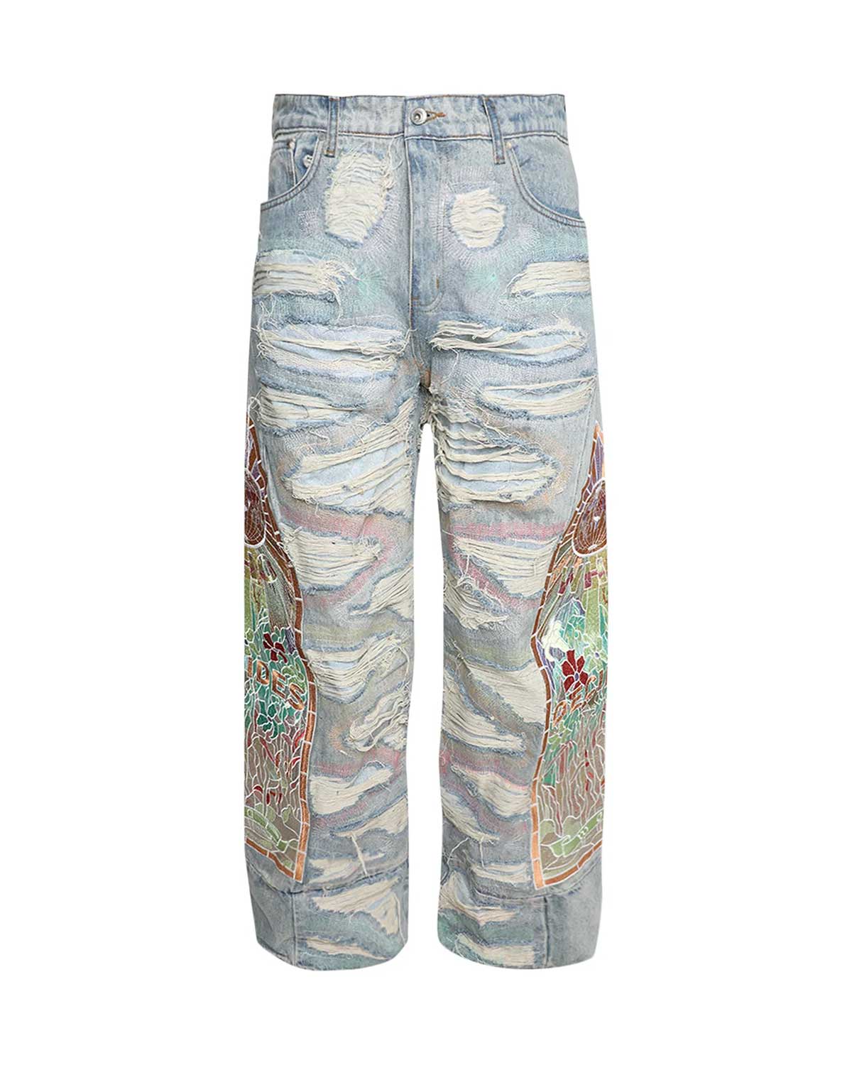 Who Decides War Side Embroidery Denim Sky Blue/Multi