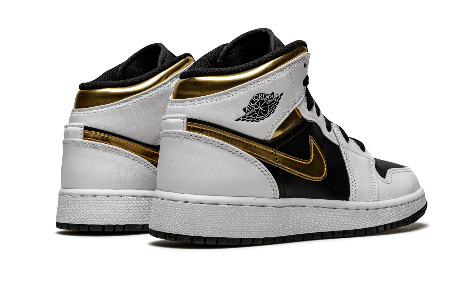 Air Jordan 1 Mid GS "White / Gold / Black" 554725 190
