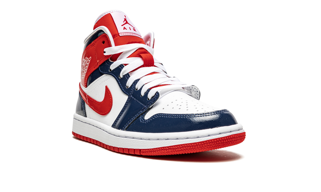 AIR JORDAN 1 MID WMNS "Patent Leather Navy / White / Red" DJ5984 400
