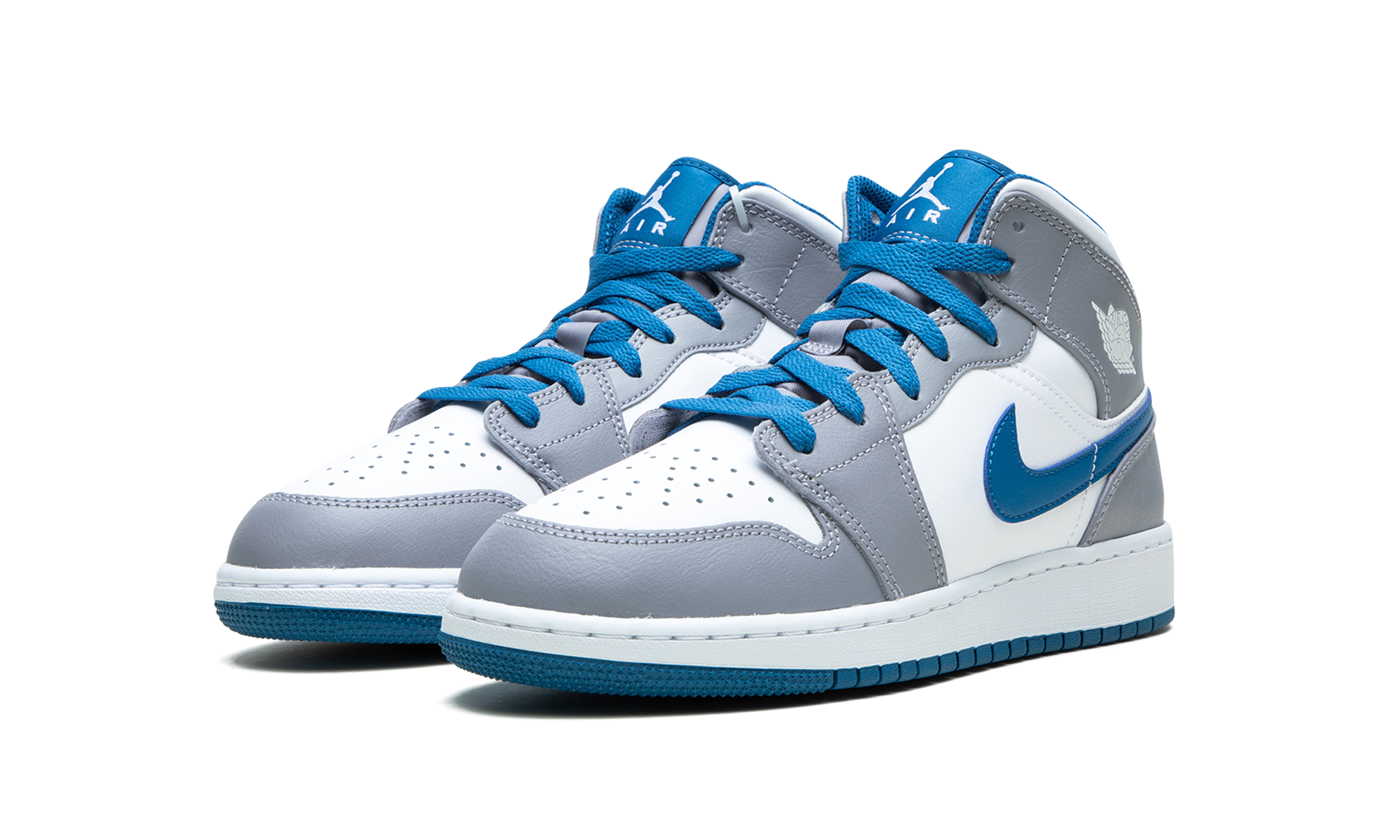 Air Jordan 1 Mid GS "Cement / True Blue" DQ8423 014