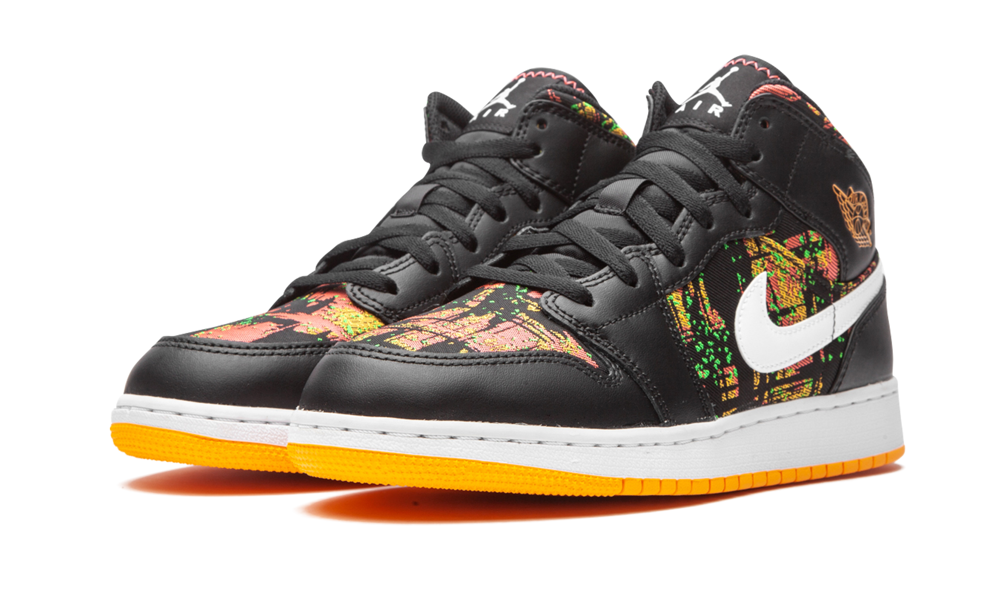 Air Jordan 1 Mid GS "Black / Laser Orange" 555112 003