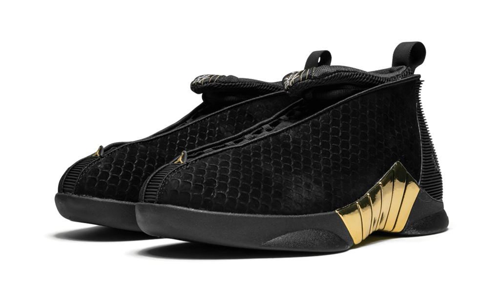 Air Jordan 15 Retro DB GS "BLACK WHITE - METALLIC GOLD" BV7110 017
