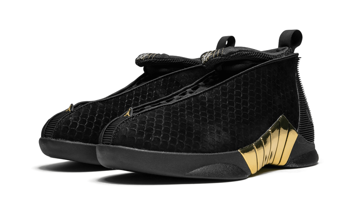Air Jordan 15 Retro DB GS "BLACK WHITE - METALLIC GOLD" BV7110 017