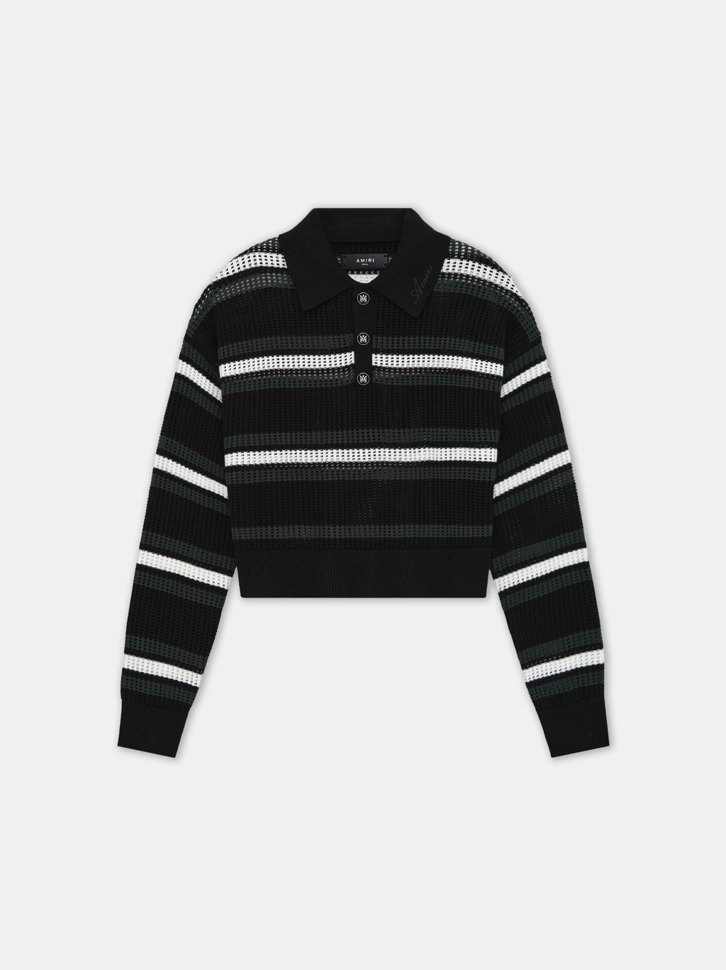 WOMEN - WOMEN'S MA LONG SLEEVE OVERSIZED POLO - Black Multi